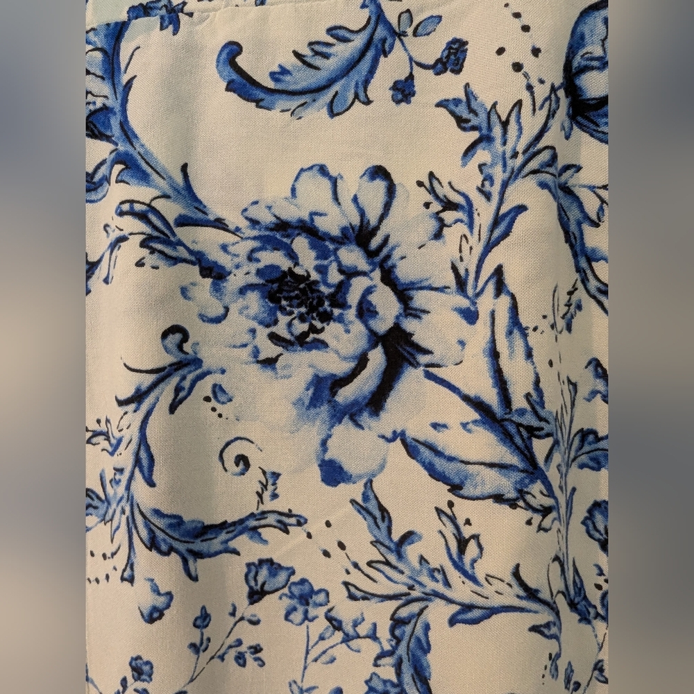 Hester and Orchard Blue and White Floral Women's Palazzo Pants - Picture 2 of 5